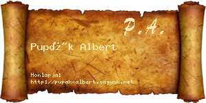 Pupák Albert névjegykártya